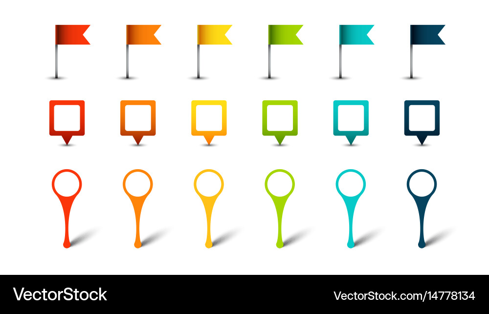 Map Pointer Set Vector Image