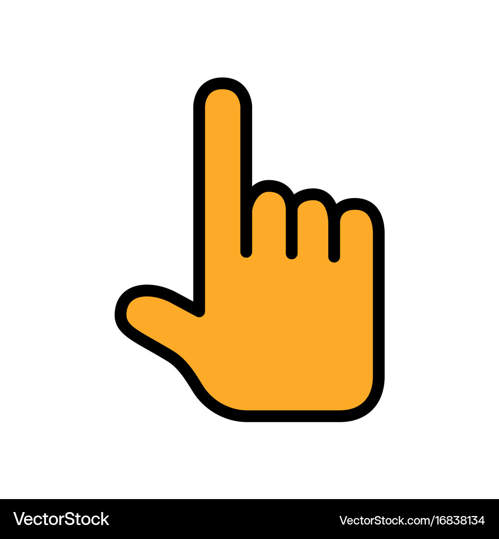 Pointing Hand Icon - Flat Style – Royalty-Free Vector | VectorStock, image size:1000x1080