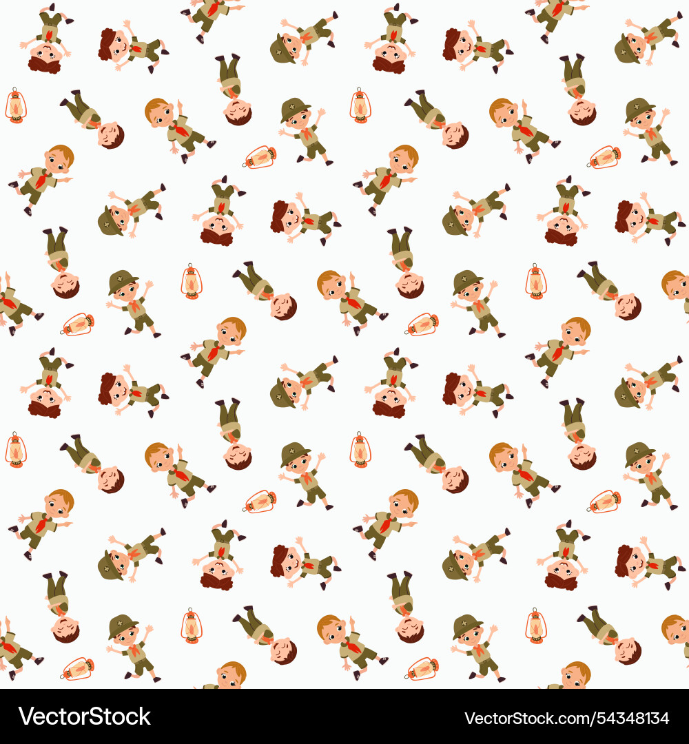 Seamless pattern with scouts vector image