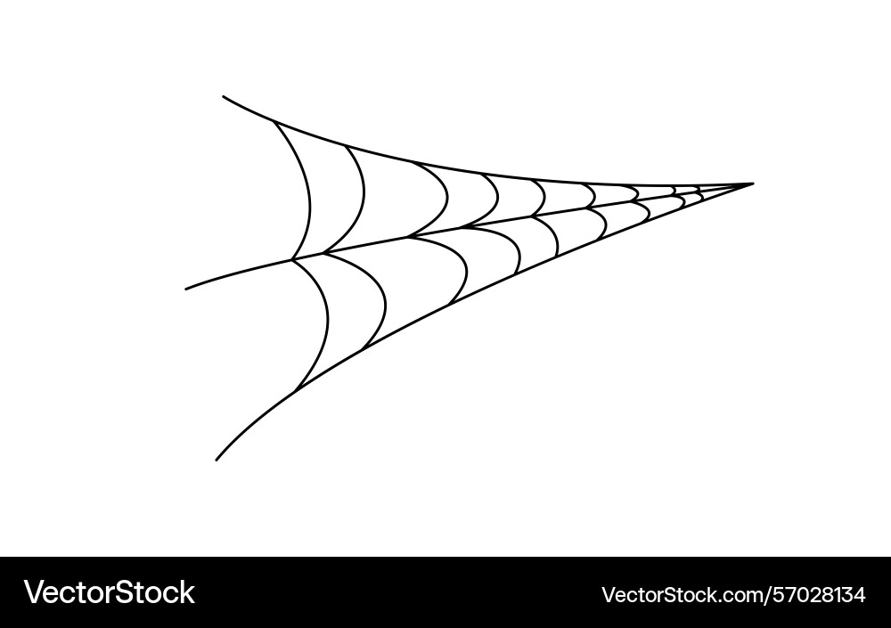 Spider web simple hand drawn outline Vector Image