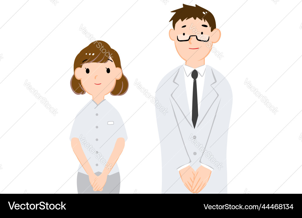 Standing with both hands aligned in front Vector Image