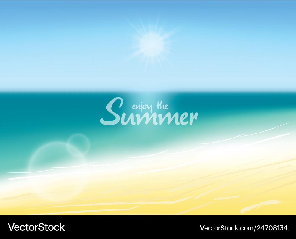 Summer background blurred beach with enjoy – Royalty-Free Vector |  VectorStock, image size:1000x808