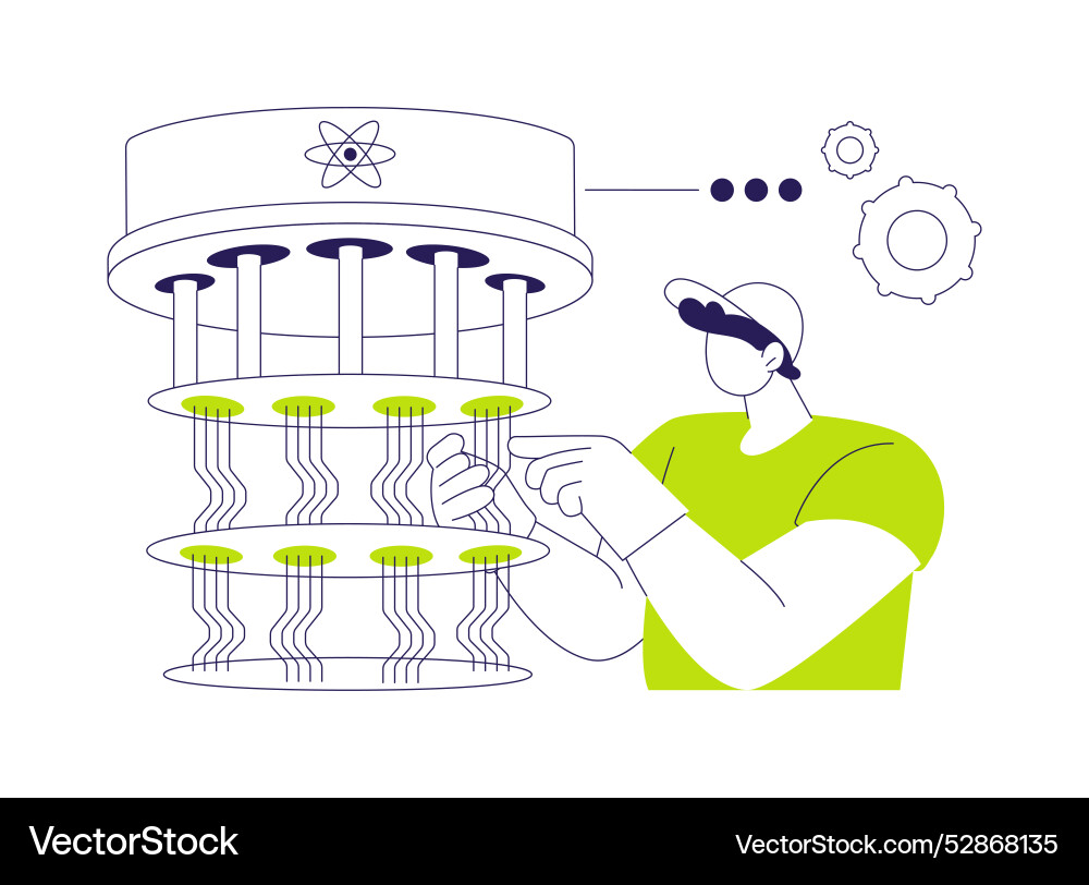 Building quantum computers abstract concept Building quantum computers abstract concept vector image