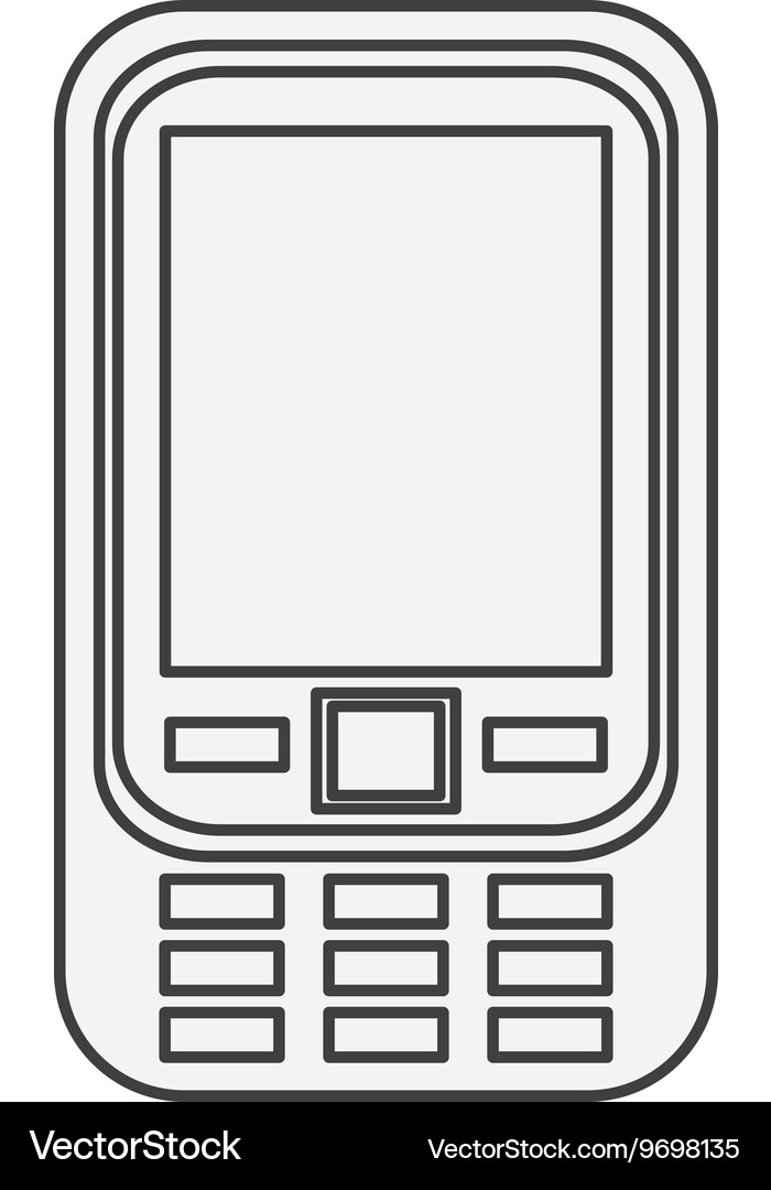 Cellphone with several buttons below screen icon Vector Image
