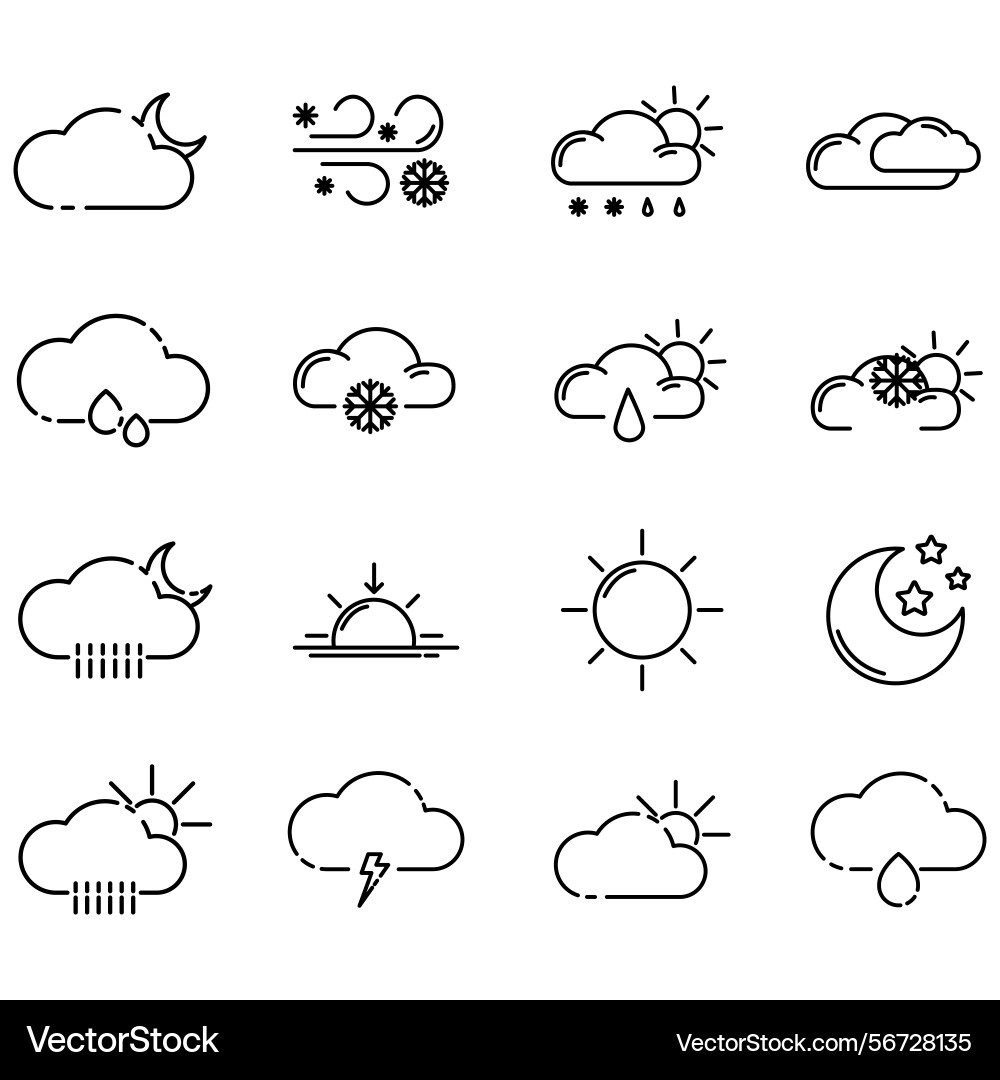 Clouds icons set of in different form Clouds icons set of in different form Vector Image