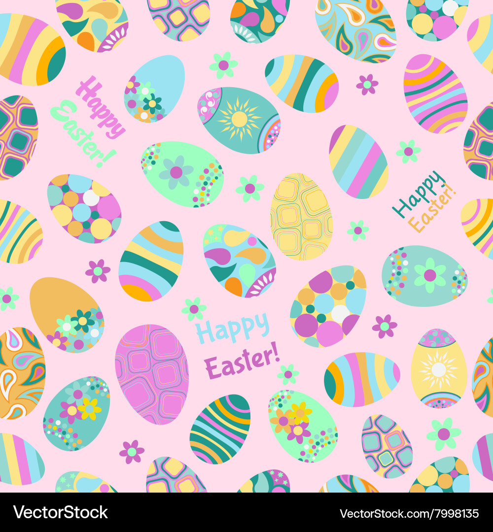 Colorful Easter Egg Pattern vector image