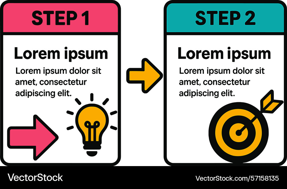 Effective steps for problem solving vector image