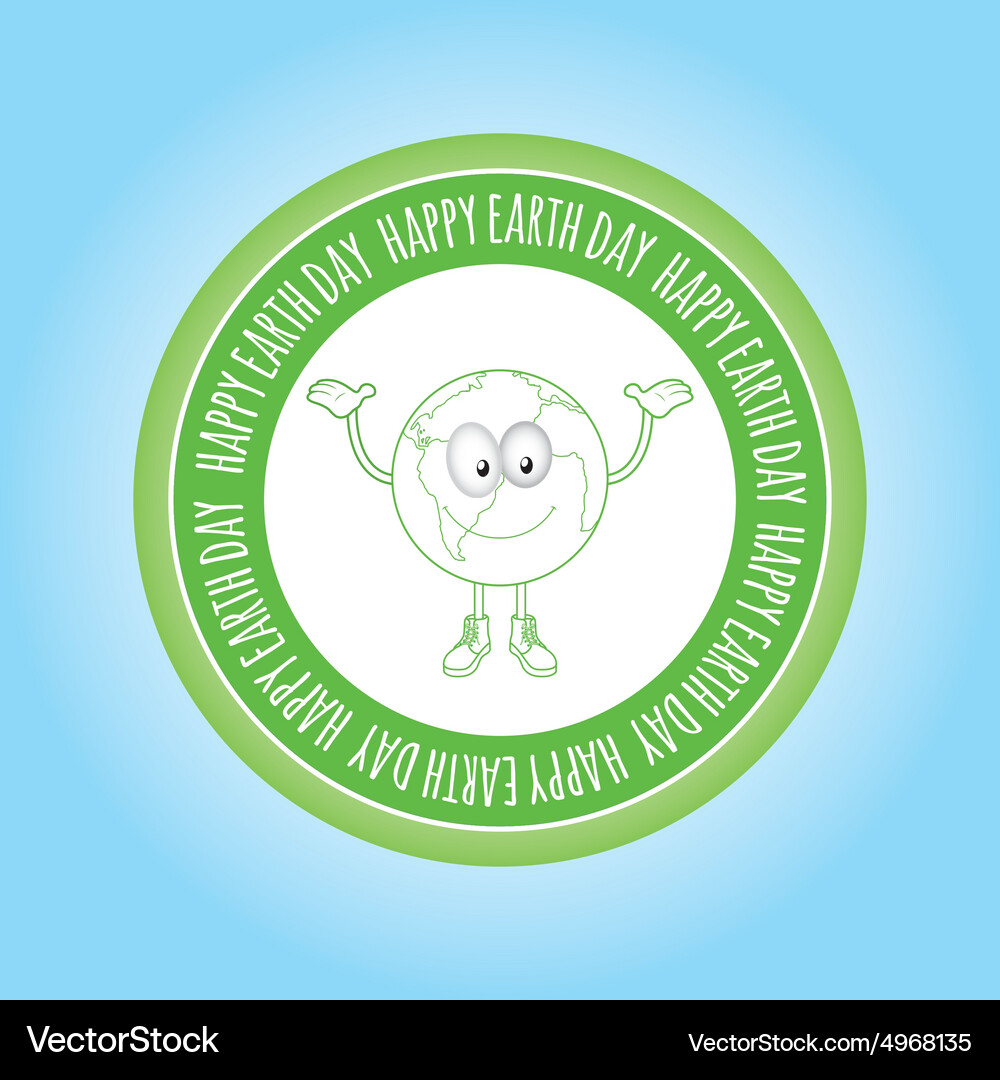 Isolated label with text and elements for earth Vector Image
