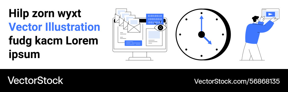 Organized workflow with email management time Organized workflow with email management time vector image