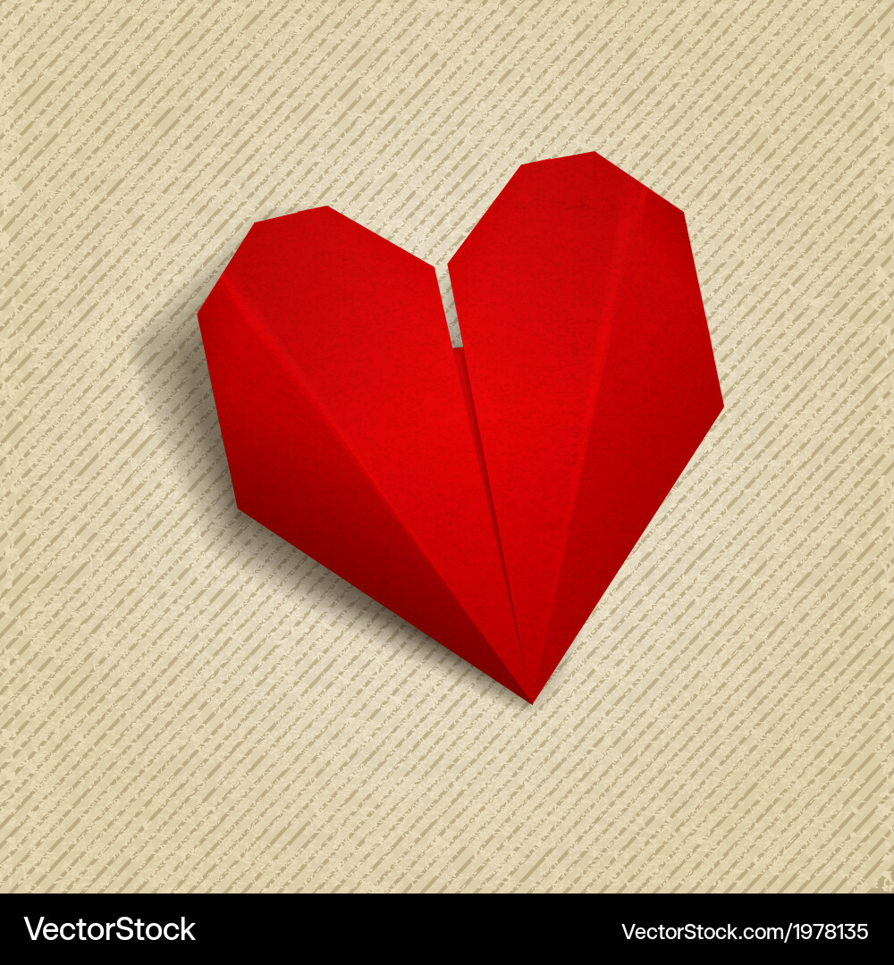 Paper heart valentines day eps 10 Vector Image