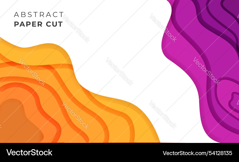 Papercut design background with overlap layer 3d Vector Image