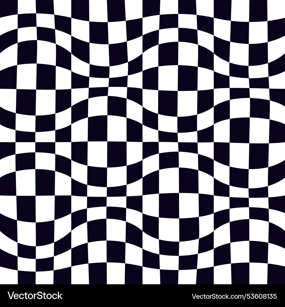 Psychedelic checkerboard pattern Psychedelic checkerboard pattern vector image