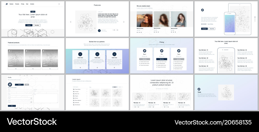 Templates for website design Templates for website design vector image