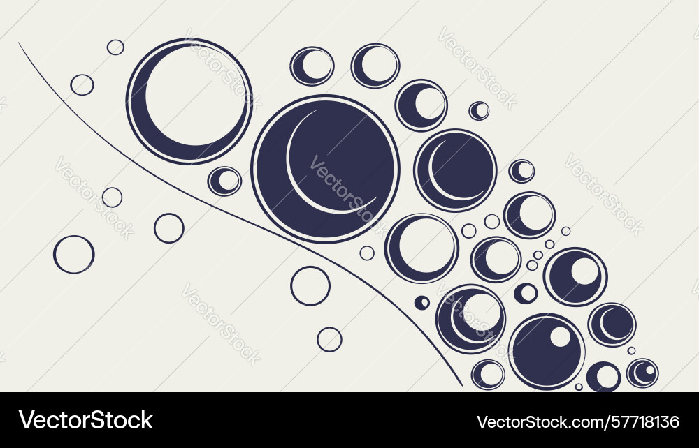 Abstract bubbles pattern with dynamic forms Vector Image