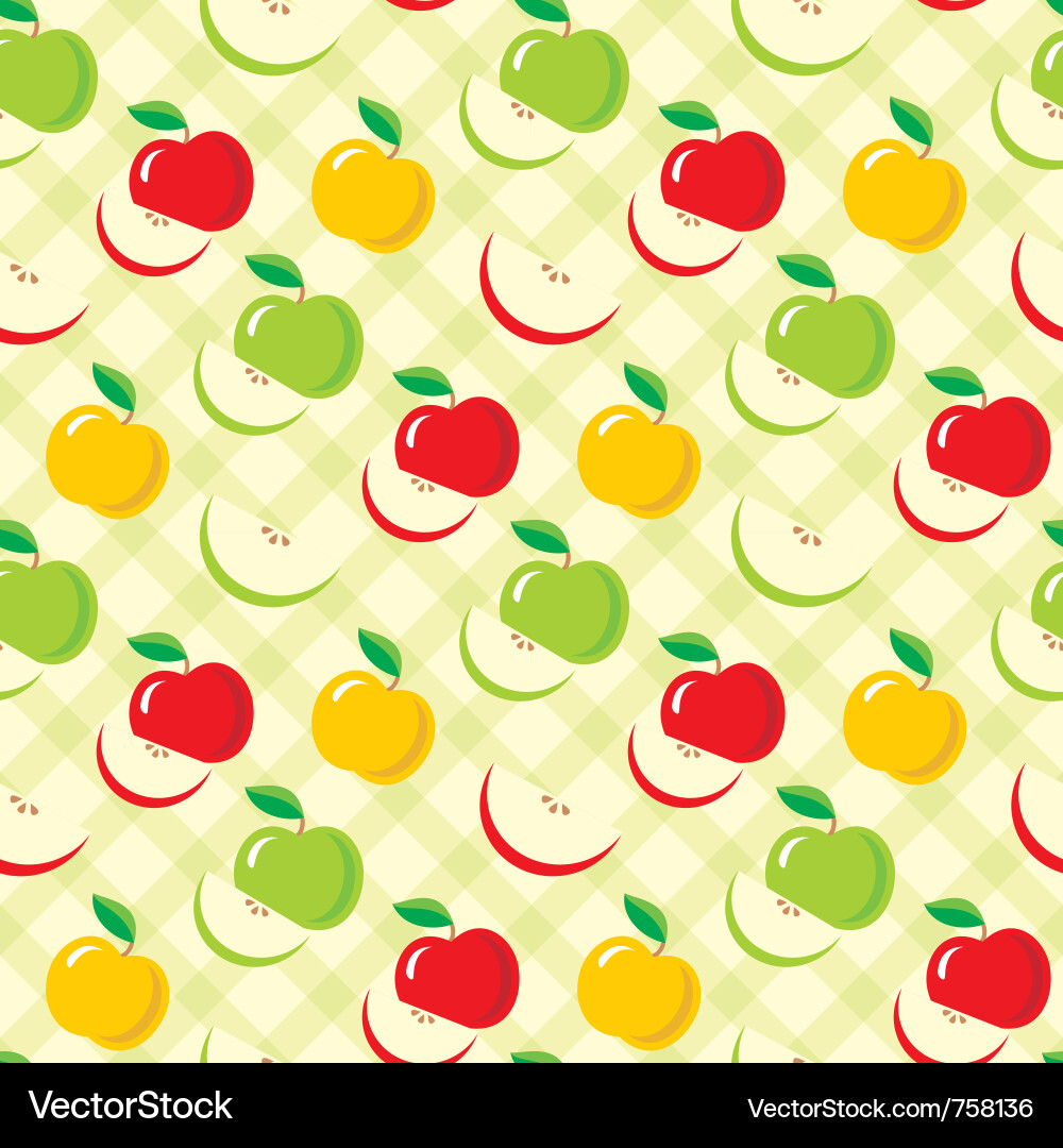 Apples Seamless Pattern Vector Image