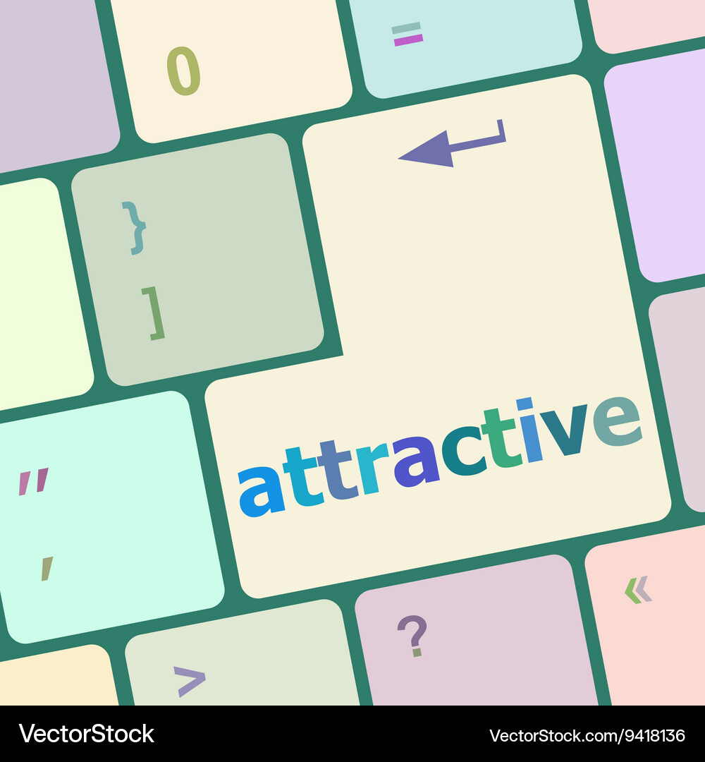 Attractive word on keyboard key notebook computer Vector Image