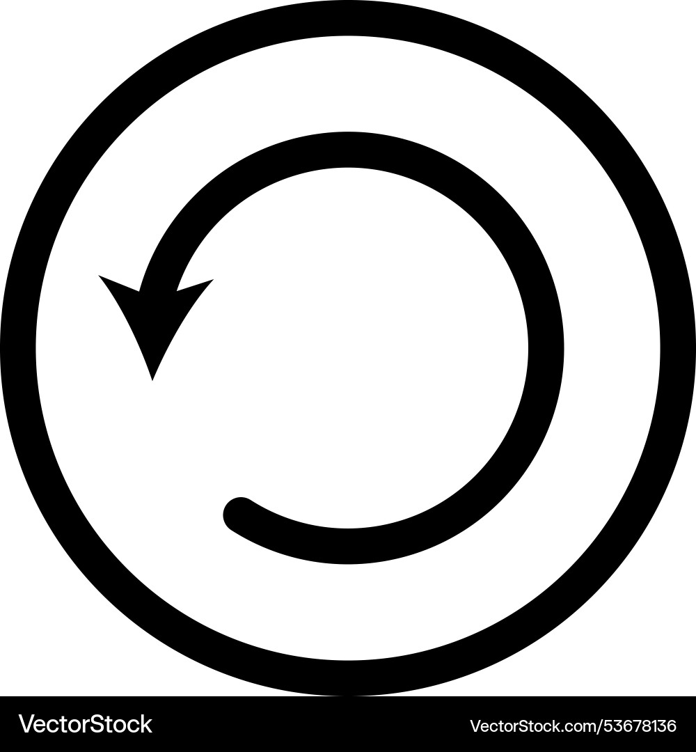 Black round sync refresh or webpage reload arrow vector image