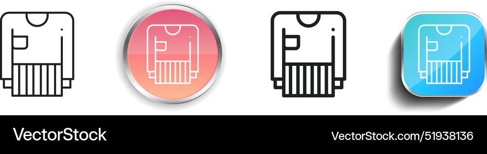 Blouse icon thin linear regular and button style vector image