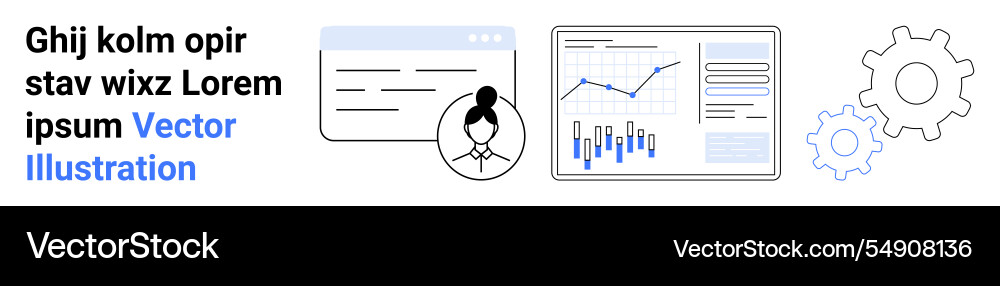 Business analytics dashboard with graphs and user Business analytics dashboard with graphs and user Vector Image