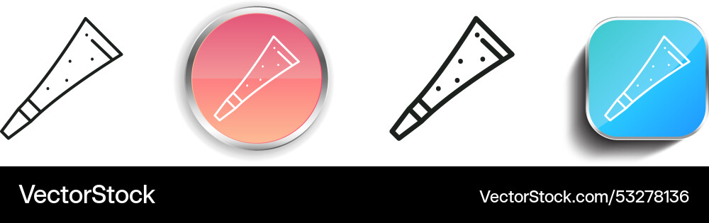 Cornet icon thin linear regular and button style Cornet icon thin linear regular and button style vector image