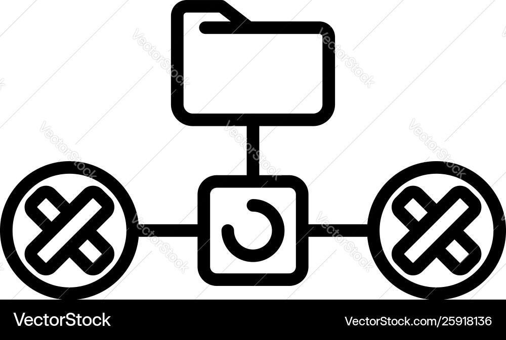 Folder network firewall icon outline style Folder network firewall icon outline style vector image