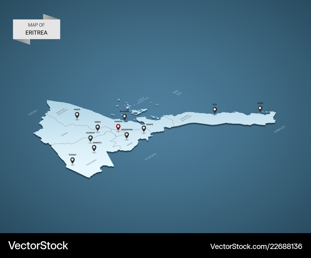 Isometric 3d eritrea map concept vector image
