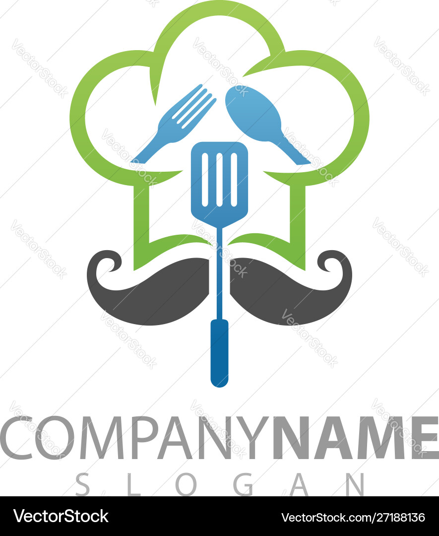 Logo template for food cooking restaurant chef Logo template for food cooking restaurant chef vector image