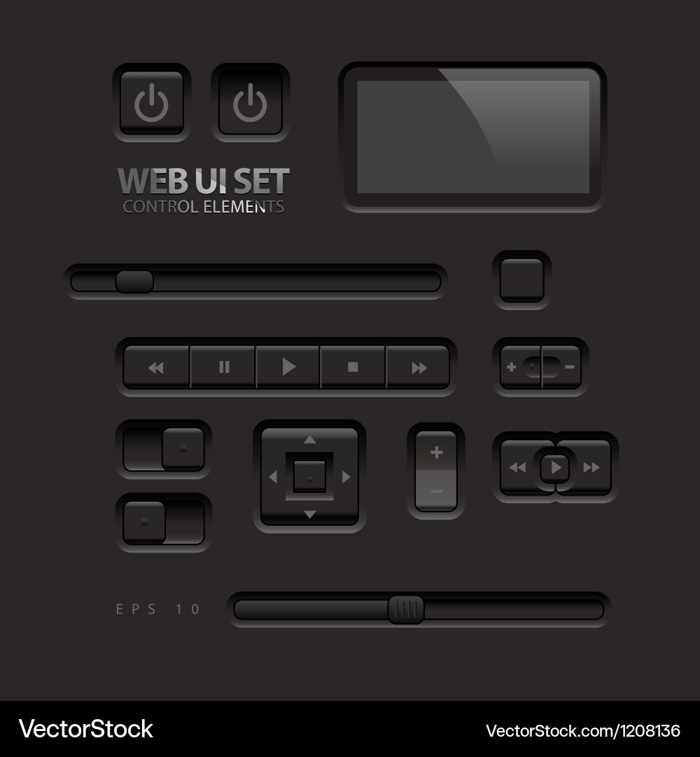 Modern Web UI Controls vector image