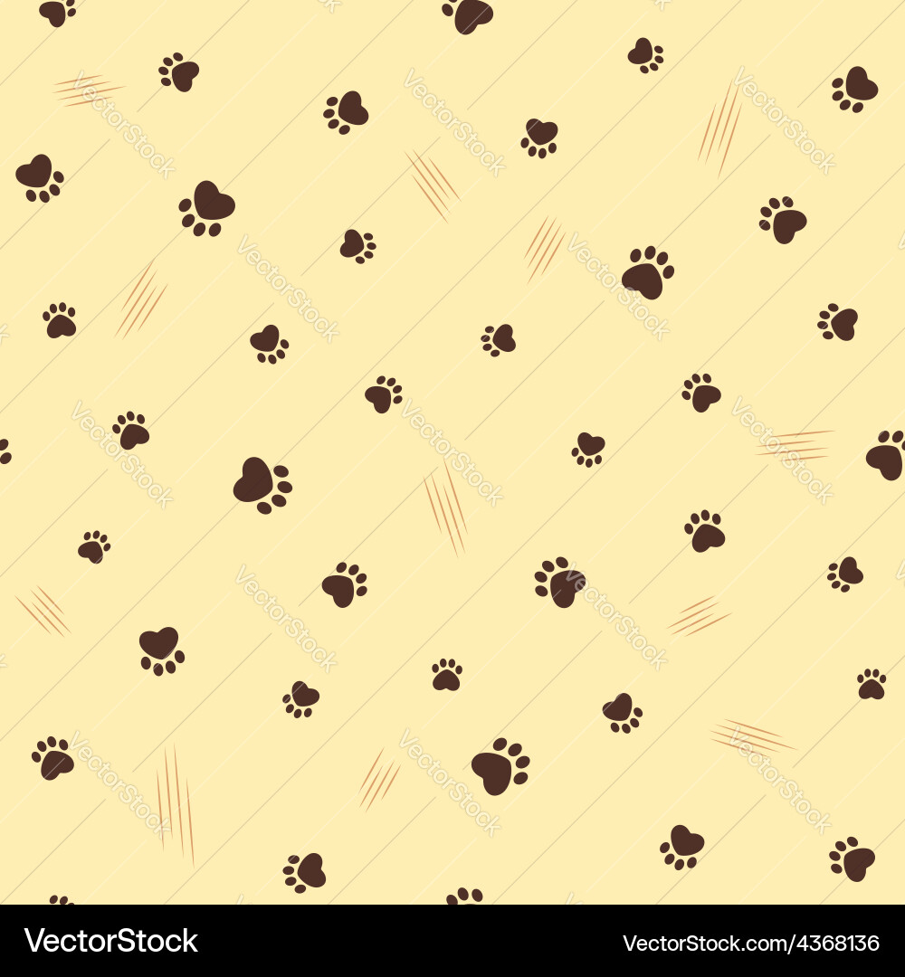 Paw Print Seamless Pattern vector image