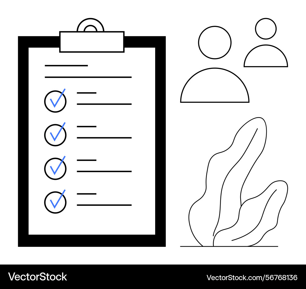 Task checklist on clipboard with user icons Task checklist on clipboard with user icons vector image