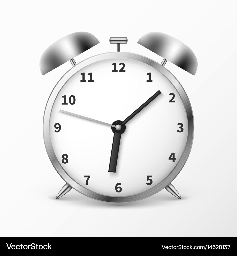 Alarm clock with bells ringing timer vector image
