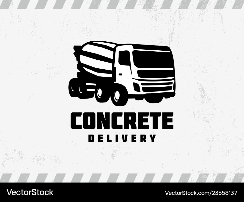 Concrete Delivery Logo Emblem Vector Image