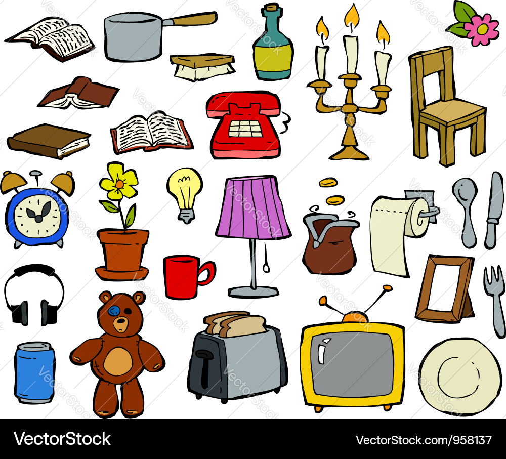 Doodle Household Items Royalty Free Vector Image doodle-household-items-royalty-free-vector-image
