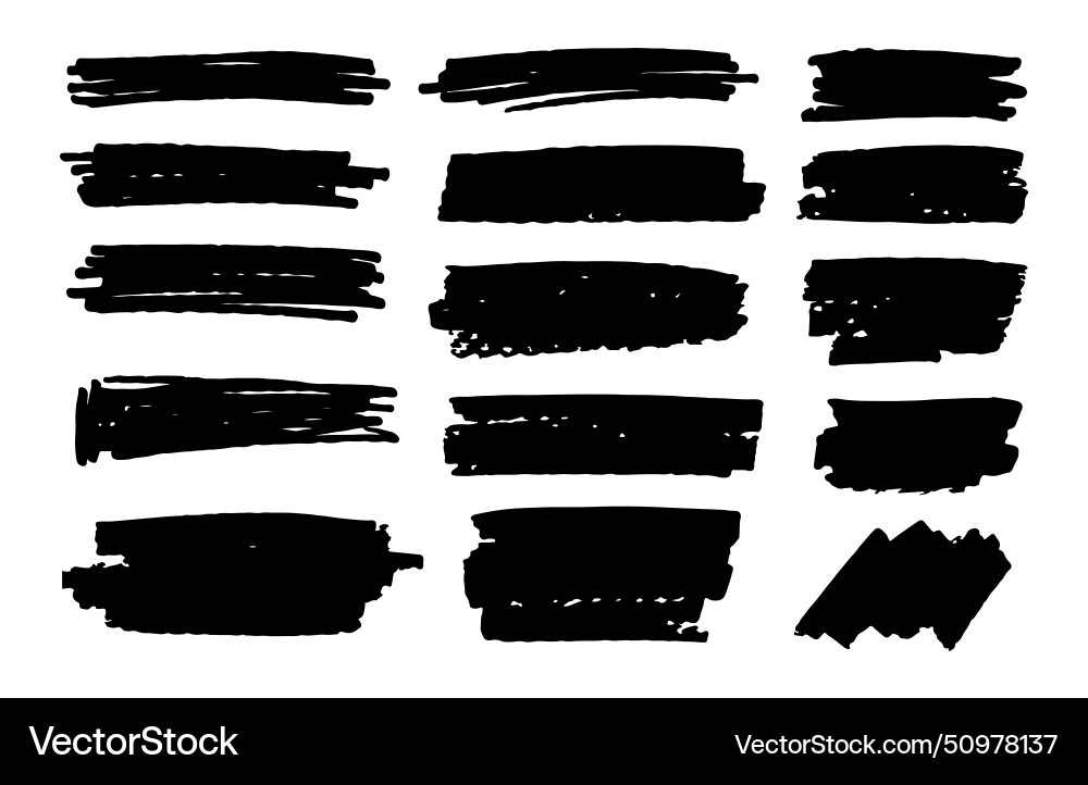 Marker stroke black 5 Royalty Free Vector Image