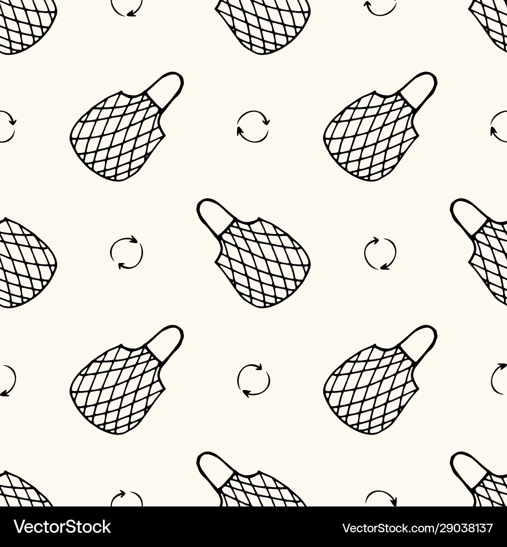 Seamless pattern with reusable mesh bags Seamless pattern with reusable mesh bags vector image