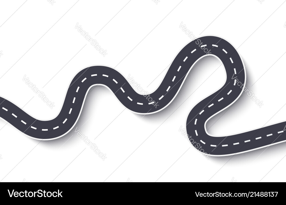 Winding road on a white isolated background Winding road on a white isolated background vector image