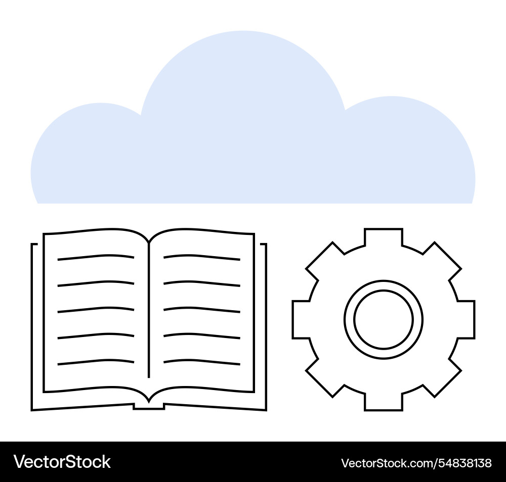 Cloud technology integrating knowledge Cloud technology integrating knowledge Vector Image