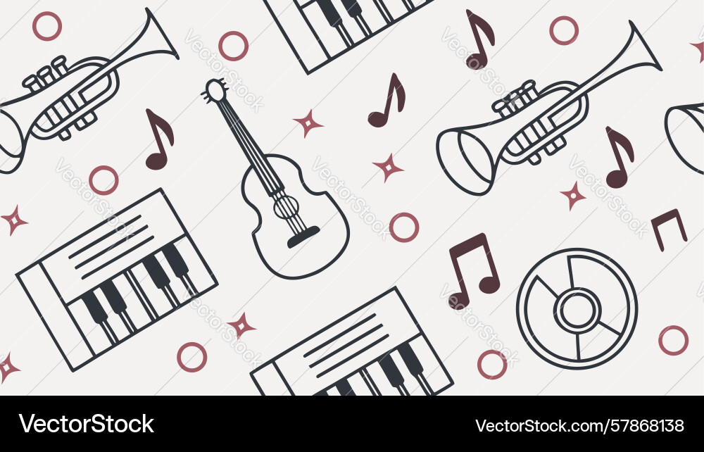 Dynamic music composition seamless pattern Vector Image