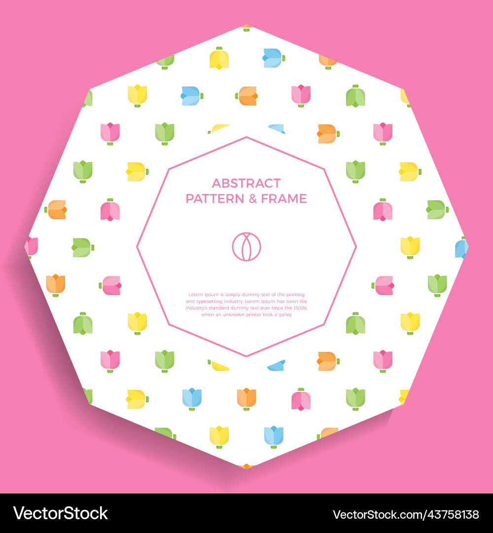 Flat tulip abstract shapes frame border Flat tulip abstract shapes frame border Vector Image