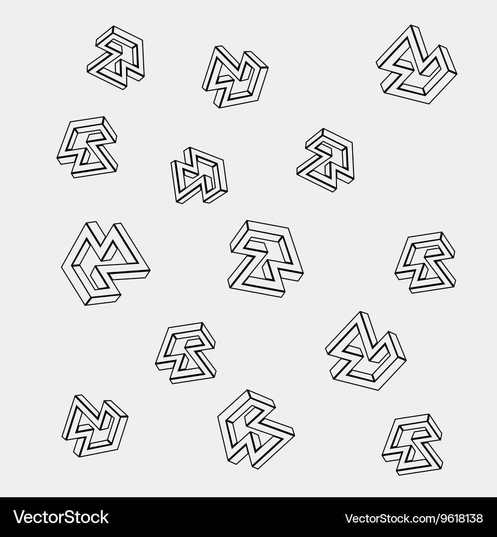Geometric simple monochrome pattern of impossible Vector Image