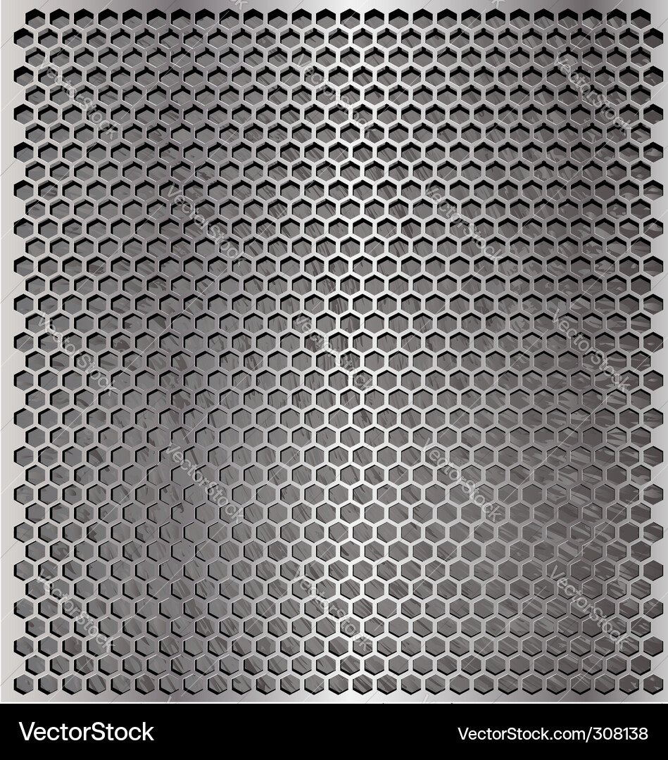 Hexagonal Metal Grid Pattern Vector Image