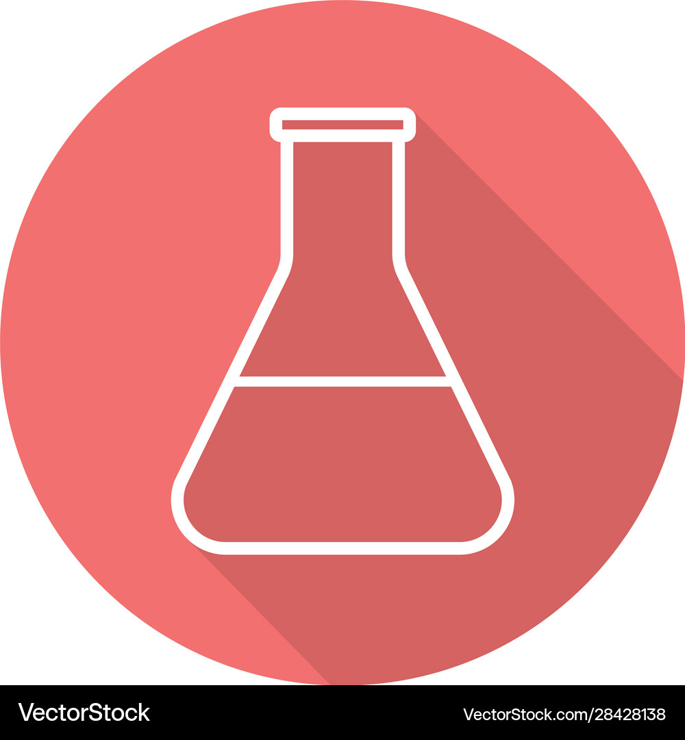 Lab beaker flat linear long shadow icon – Royalty-Free Vector | VectorStock, image size:1000x1080