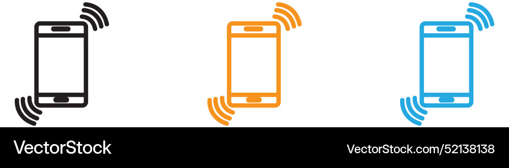 Mobile phone vibrating logo set collection Vector Image