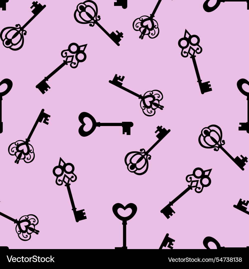 Seamless pattern with keys vector image