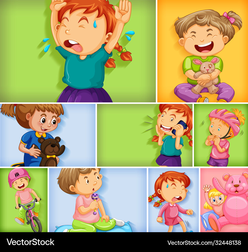 Set different kid characters Set different kid characters vector image