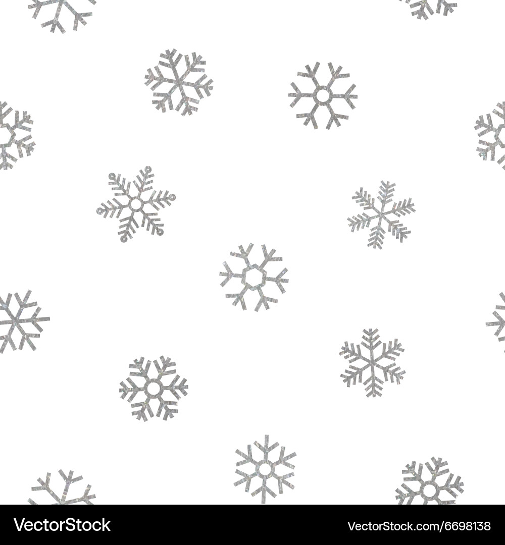 Silver Snowflake Seamless Pattern Vector Image