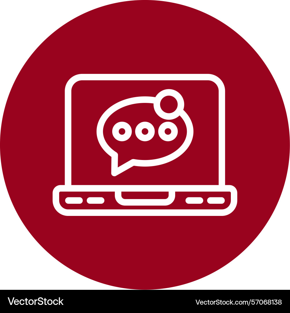 Sms notification line circle style icon design Vector Image