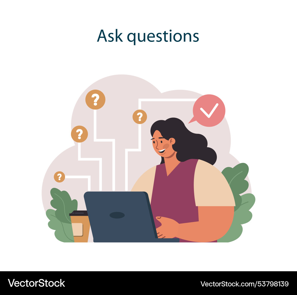 Ask questions to deal with judgement at work Vector Image