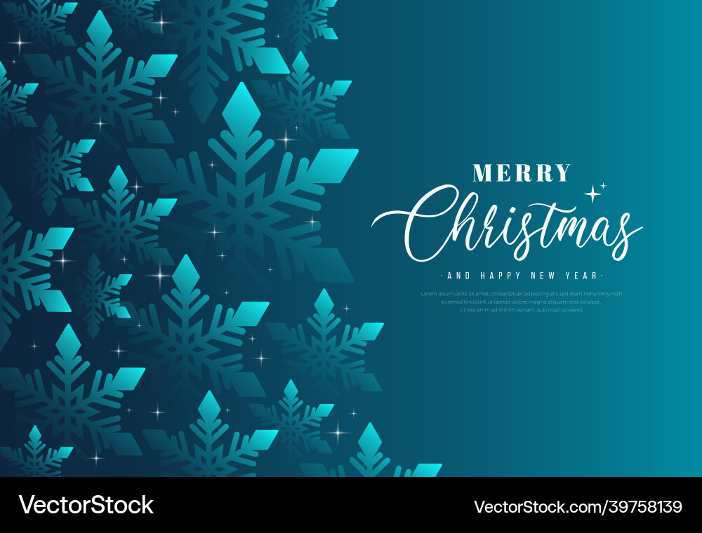 Blue Snowflake Gradient Background Vector Image