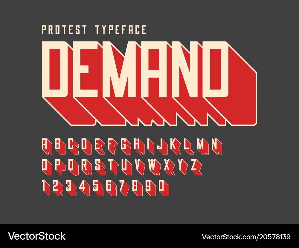 Bold Protest Font - Rebellion & Strength vector image